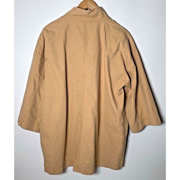 Eileen Fisher Womens Medium Utility Jacket Beige Tan Kimono Sleeve Minimalist - Picture 5 of 12